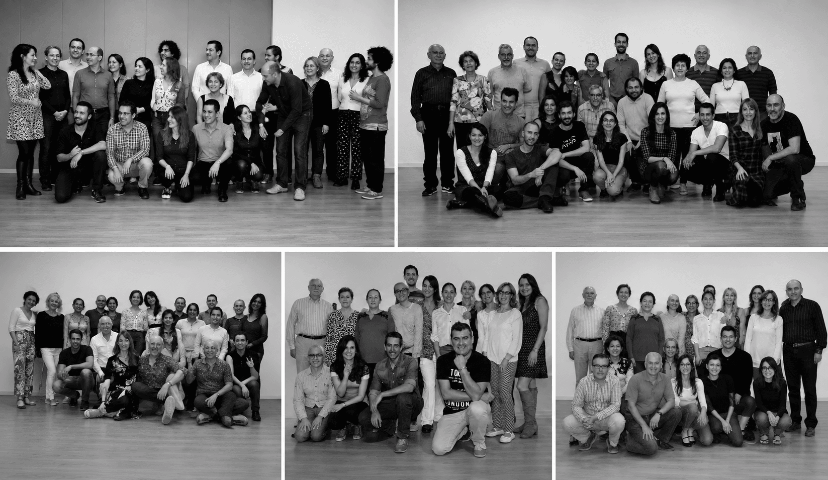 Grupos de alumnos de La Escuelita de Tango Popular